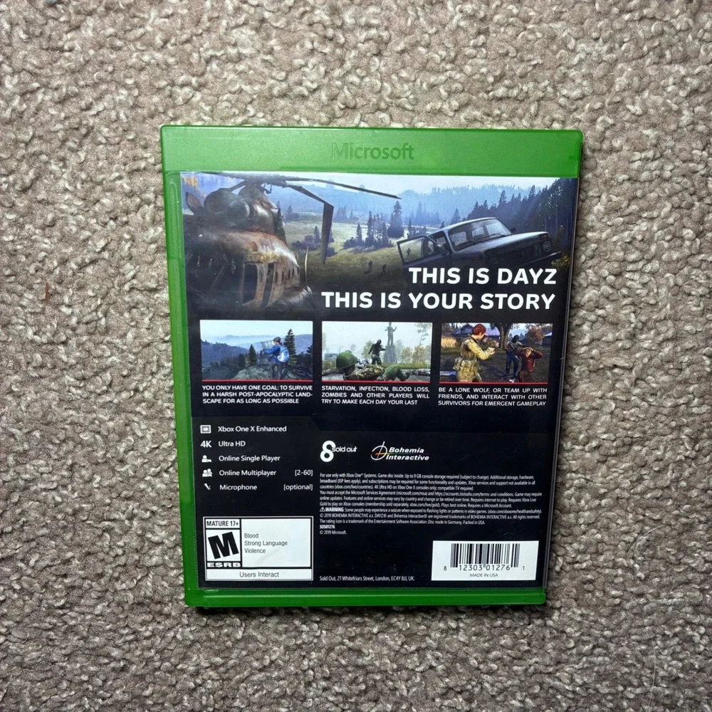 DayZ Xbox One Video Game Bohemia Interactive Disc Survival Horror‎ Action